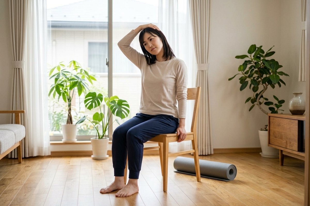肩甲挙筋のストレッチ